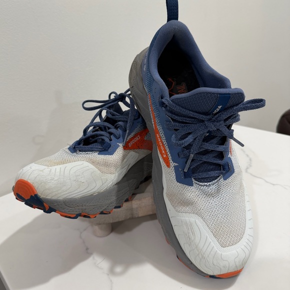 Brooks Men’s Size 9 Cascadia 17 Trail Running Shoe - Blue/Navy/Firecracker - Picture 11 of 11